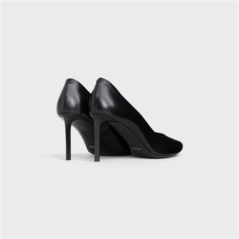 celine sharp pump in shiny calfskin and karung|Celine sharp slippers.